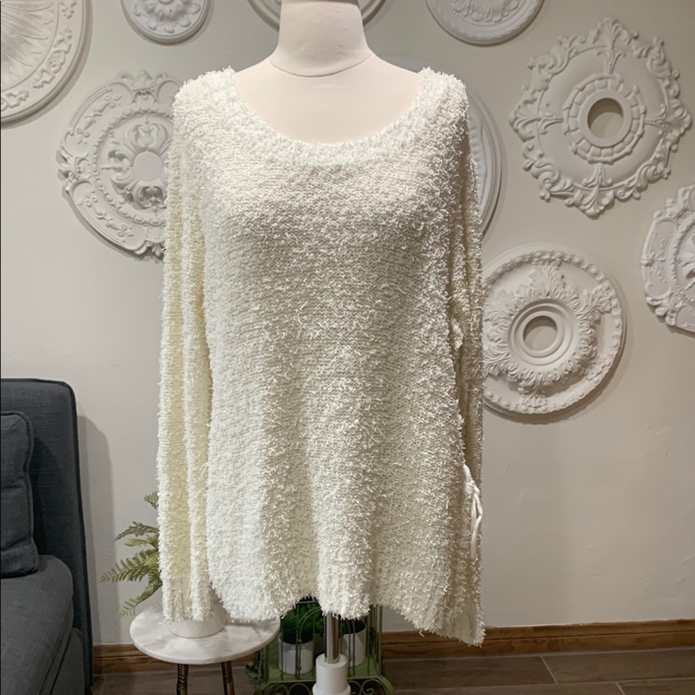 Cozy White Fuzzy Sweater